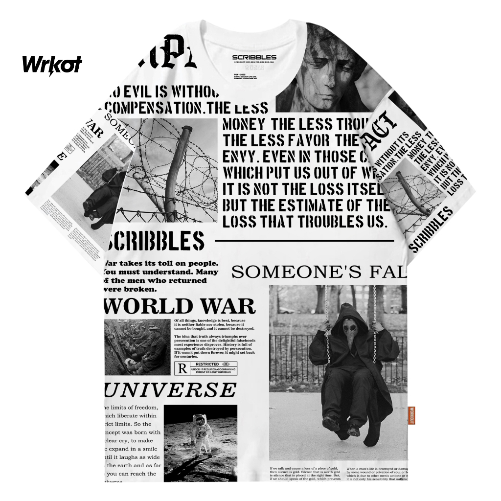 Workout Stretwear x Scribbles Kaos Oversize Original Workout World War