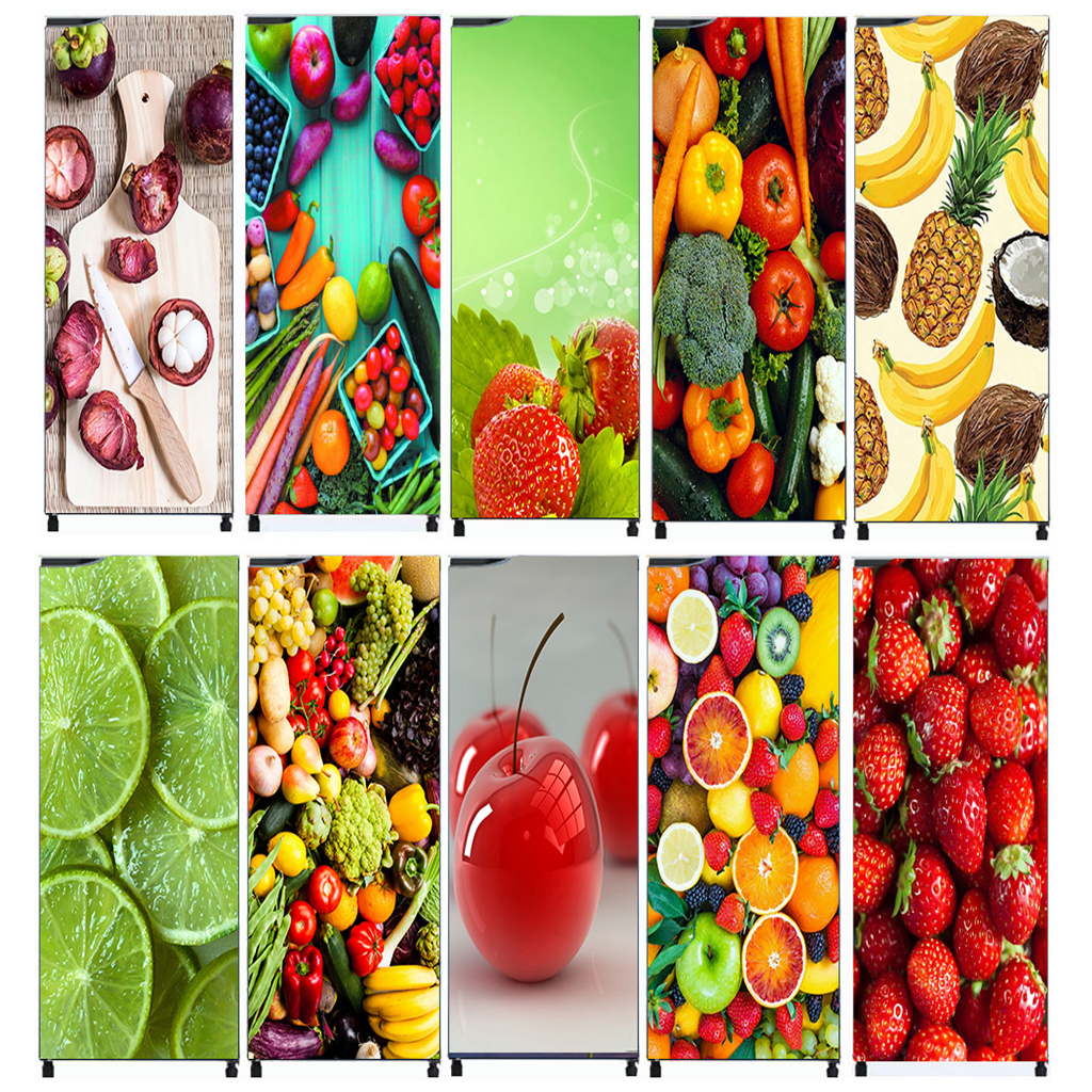 Sticker Kulkas 1 Pintu Motif Buah dan Sayur