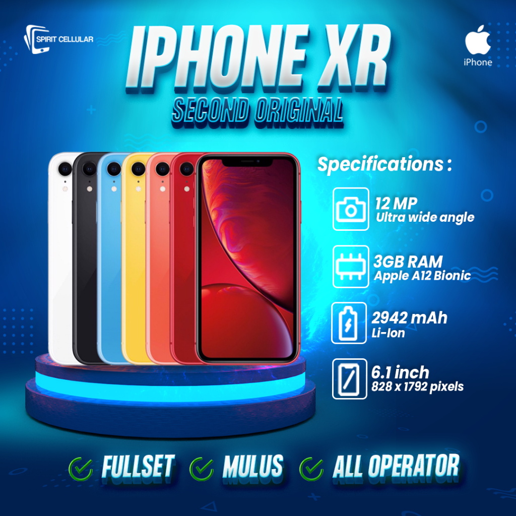 Iphone XR 64Gb/128Gb Iphone Bekas Ex Inter Original 100% Mulus Fullset Like New