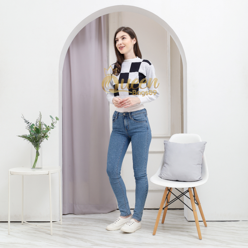 Queenbags89 baju outfit cewek baju atasan wanita baju Rajut Yiko Crop Knite