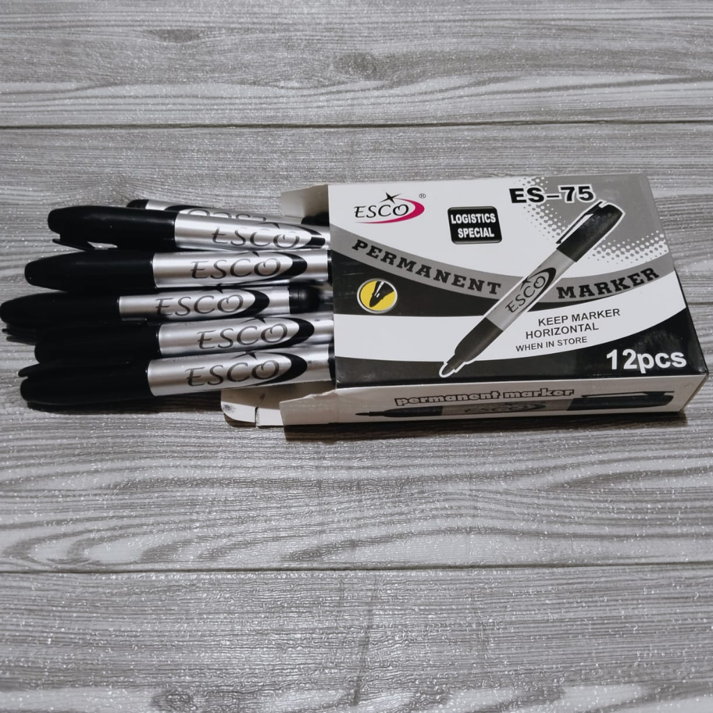 

Spidol Tinta Hitam ESCO Permanent Marker
