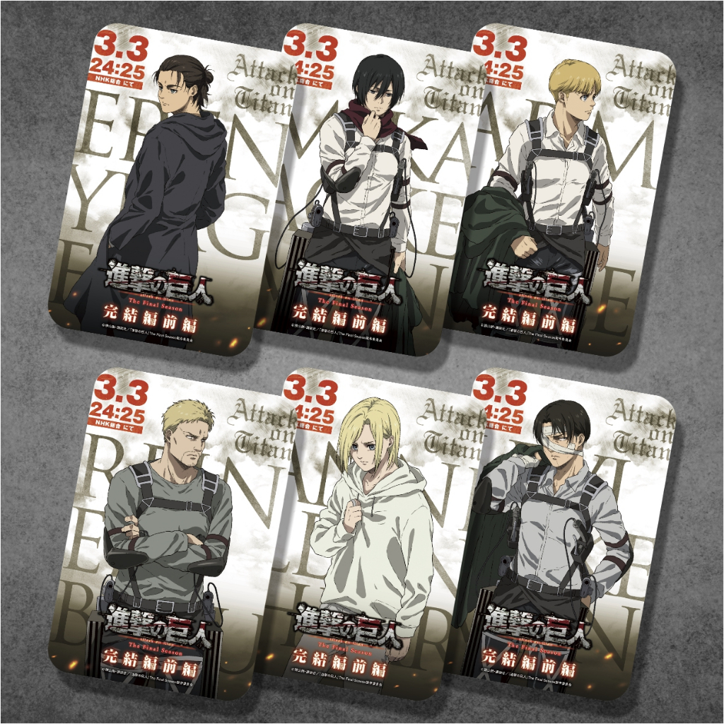 Koleksi Photocard / Kartu Anime Shingeki no Kyojin A - Eren Mikasa Levi