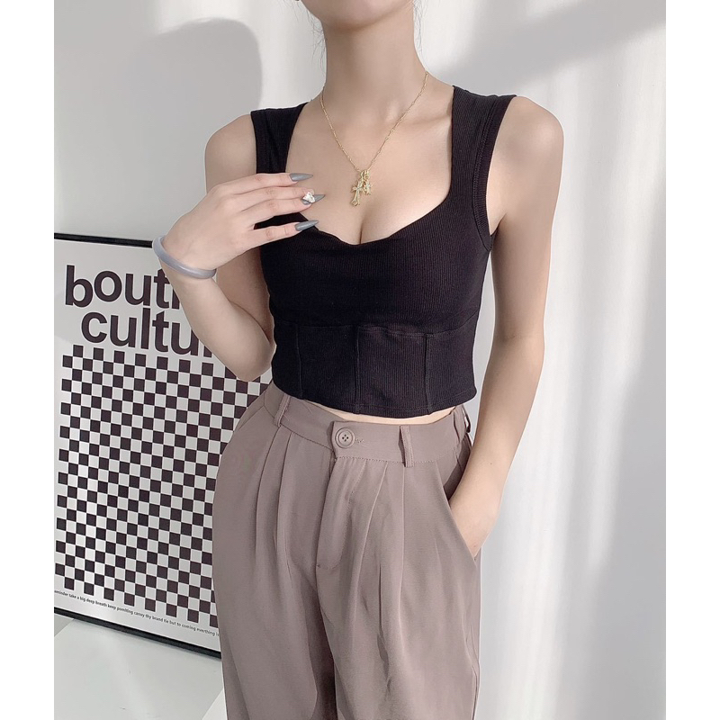 Tank Top Bra Fashion Korea (T84) | Tank Top Bra Busa | Crop Tank Top Style Import 100%