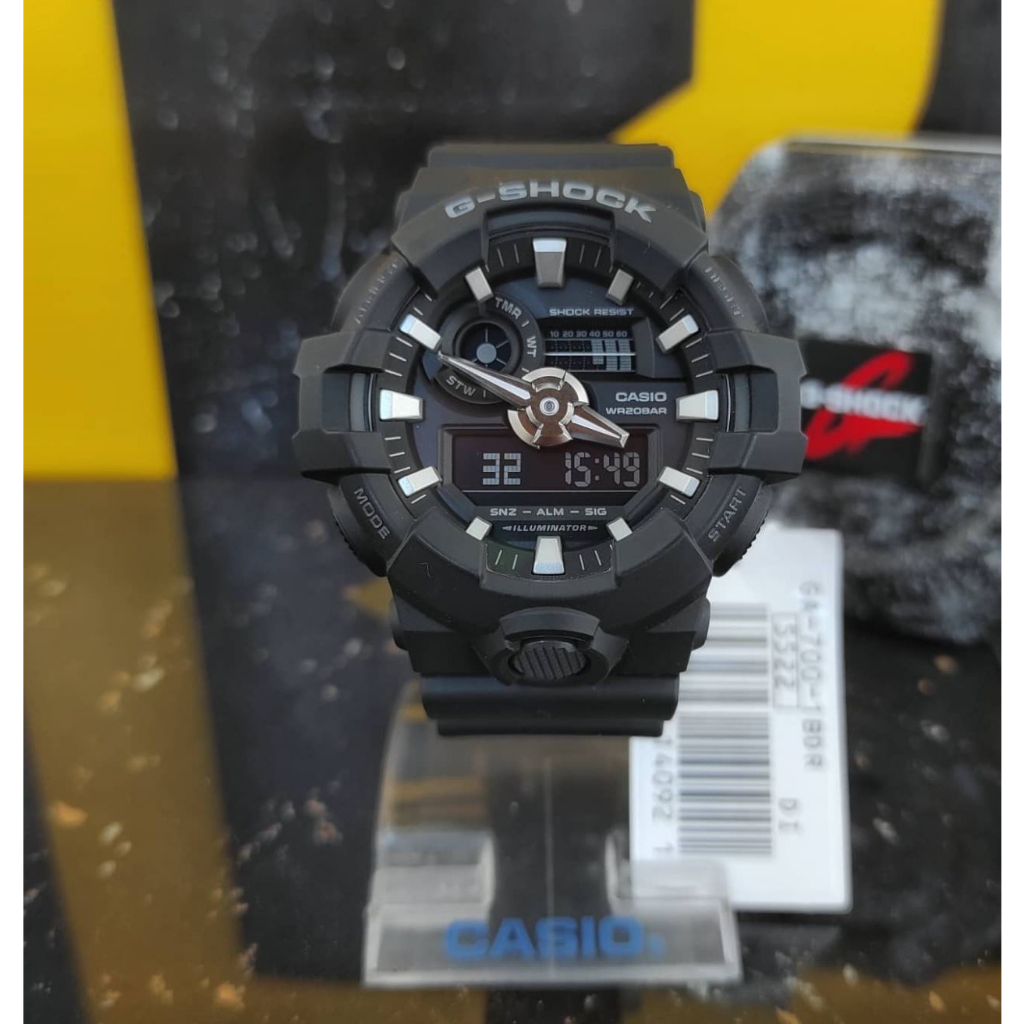 Casio G-Shock GA-700-1B Black Resin Band Men Sports Watch