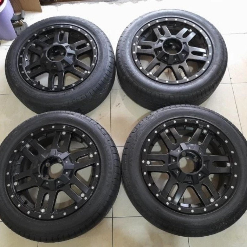 VELG BEKAS KMC R17X7 LUBANG 5 PCD 5X114 ET38 + BAN 225 55 R17