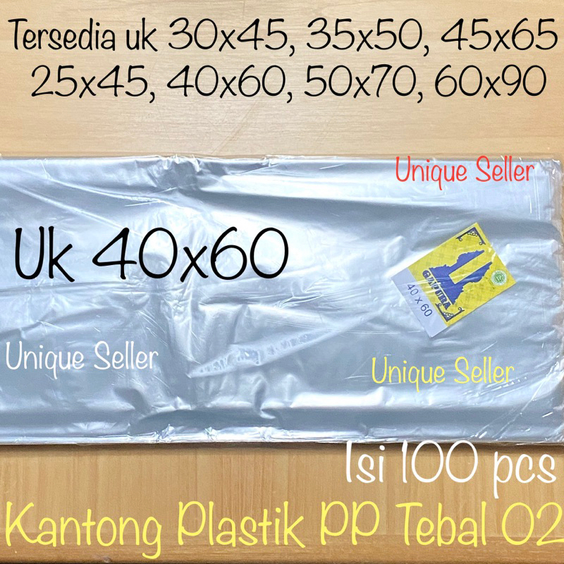 Plastik Laundry GAPURA 40x60 Tebal 02 isi 100 pcs / Kantong Plastik PP Uk 40 x 60 x 02 / Plastik Opp Tipis 40x60x02 / Kantong Plastik Pembungkus Tipis Uk 40 / Kantong Plastik PP GAPURA 40 x 60 x 02 / Kantong Plastik PP 40 x 60 Tebal 20 Mikron