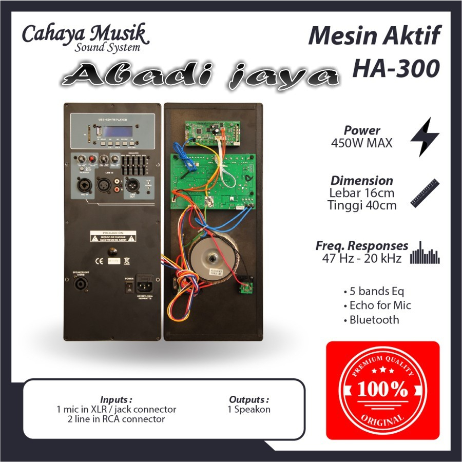 mesin speaker aktif power kit aktif ha300 ha 300 original