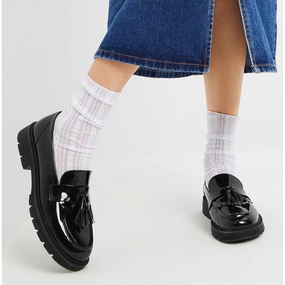 Sepatu Flat Laofers Wanita / Sepatu Docmart Hitam SHEILA 0055