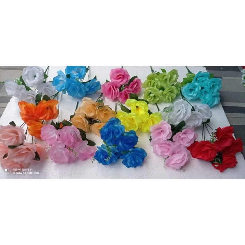 BUNGA MAWAR MEKAR 3LUSIN ARTIFICIAL