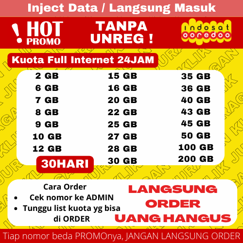 [ HOT PROMO ] PAKET KUOTA INDOSAT M3 FULL FREEDOM MURAH (WAJIB CEK NO DI CHAT dan baca deskripsi )