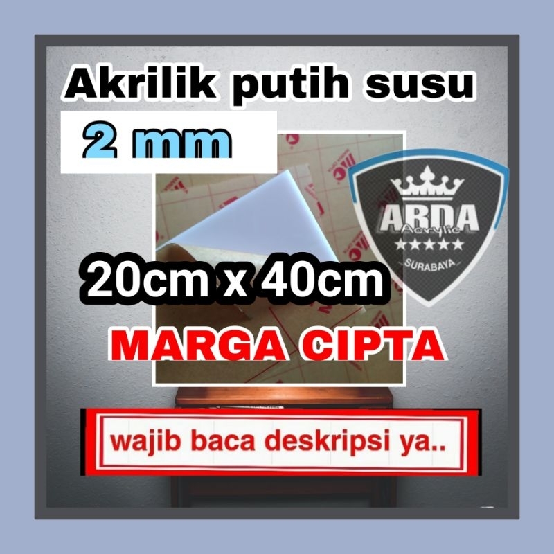 

Akrilik 2mm putih susu ukuran 20 x 40 Akrilik lembaran acrylic white akrilik murah