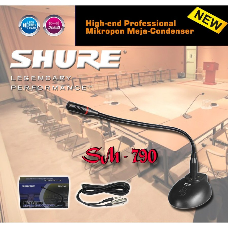 Mic Meja Kabel Podium Shure SM 790 Gooseneck Meeting Rapat TERBAIK