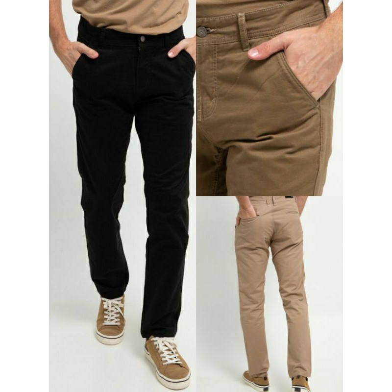 CELANA CHINO LOIS ORIGINAL SLIMFIT CSL6010H HITAM CSL6010K KHAKI CSL6010M MOCCA