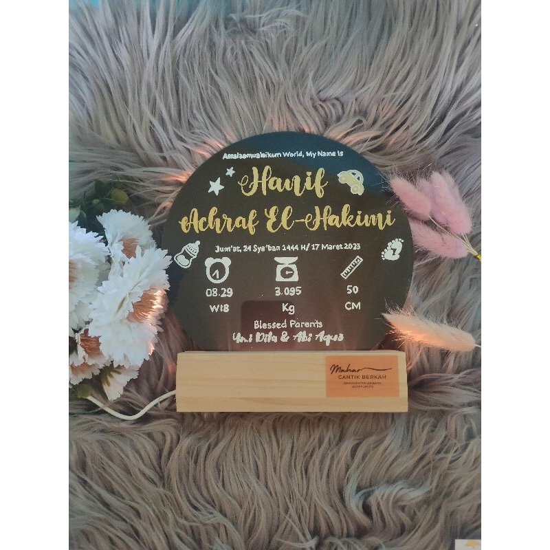 papan nama bayi baru lahir kado bayi lucu kado viral bulat