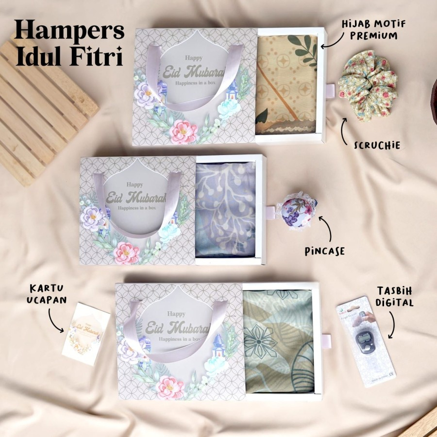 TERLARIS HAMPERS Hijab Premium Motif/Hampers Gift Box/Hampers Idul Fitri