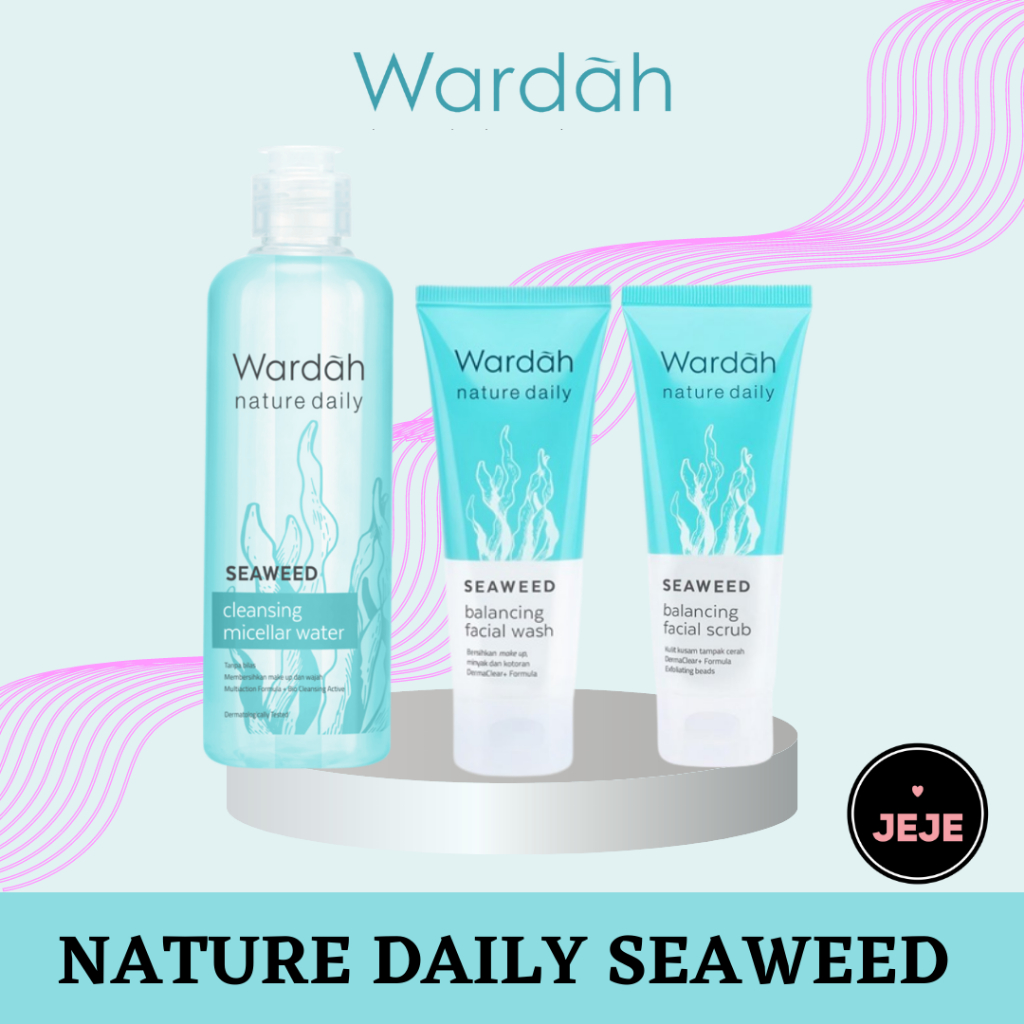 Wardah Nature Daily Seaweed | Face Wash / Scrub / Cleansing Micellar Water