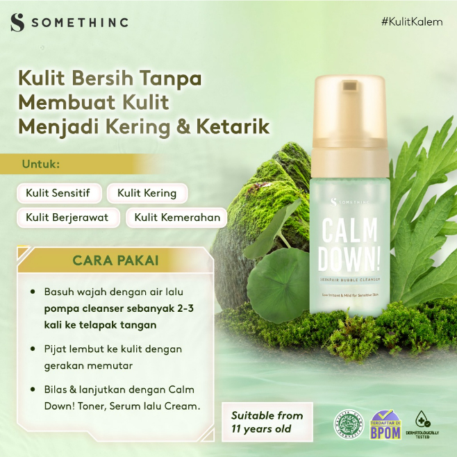 [NEW LAUNCH] SOMETHINC Calm Down! Skinpair Bubble Cleanser 120 ml - (Madagascar Centella Asiatica, Skin Barrier, Kulit Sensitif, Kulit Iritasi)