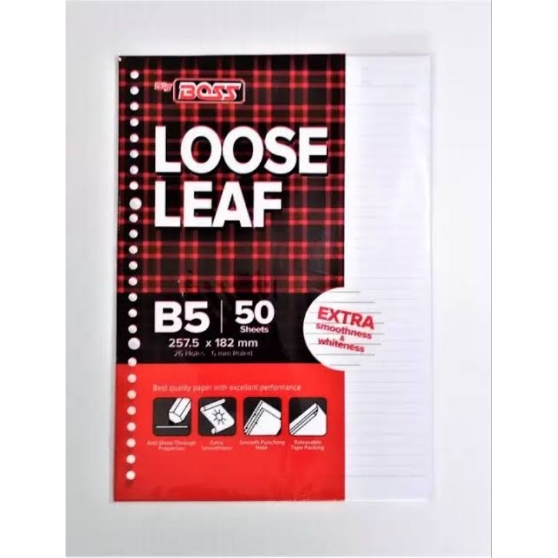 

[ 50 LEMBAR ] LOOSE LEAF BIG BOSS B5 ISI 50 BERGARIS / ISI BINDER B5 BIG BOSS GRID
