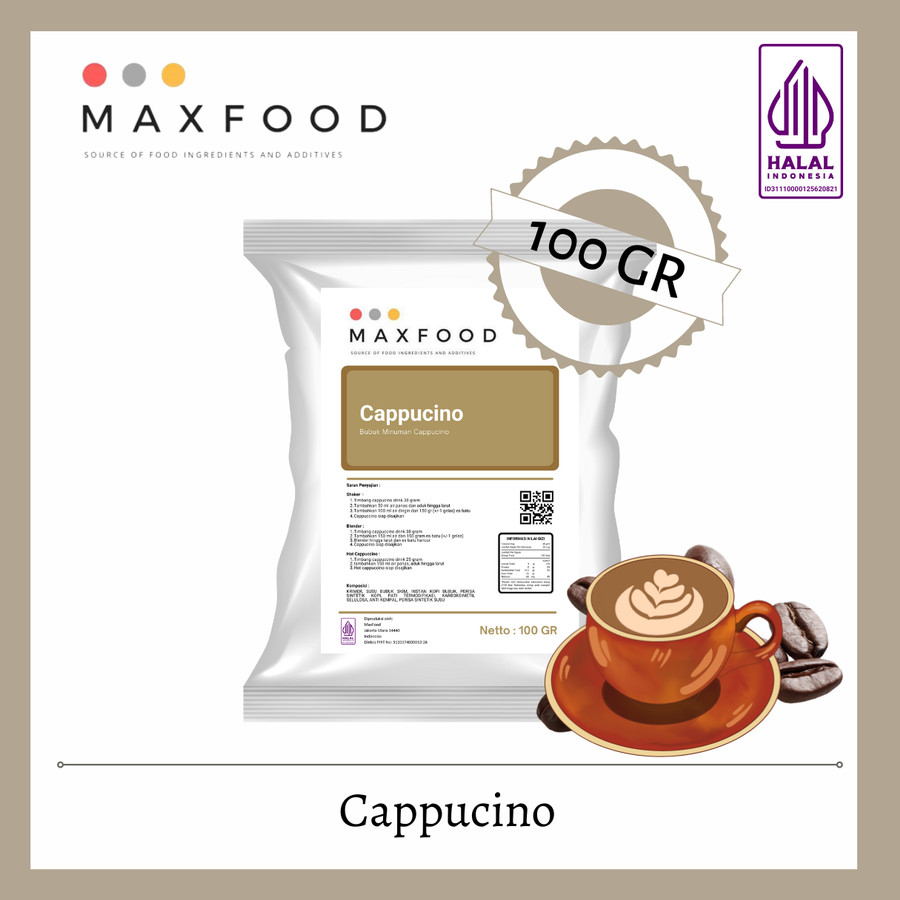 

MAXFOOD - CAPPUCINO COFFEE / BUBUK MILKSHAKE RASA CAPPUCINO KOPI 100GR