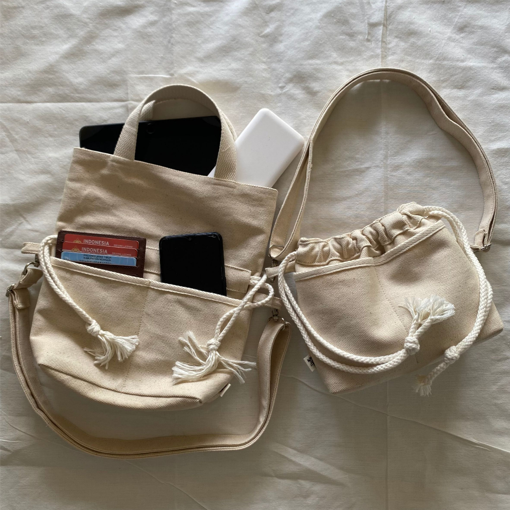 HDTM Tas Selempang Kanvas Premium