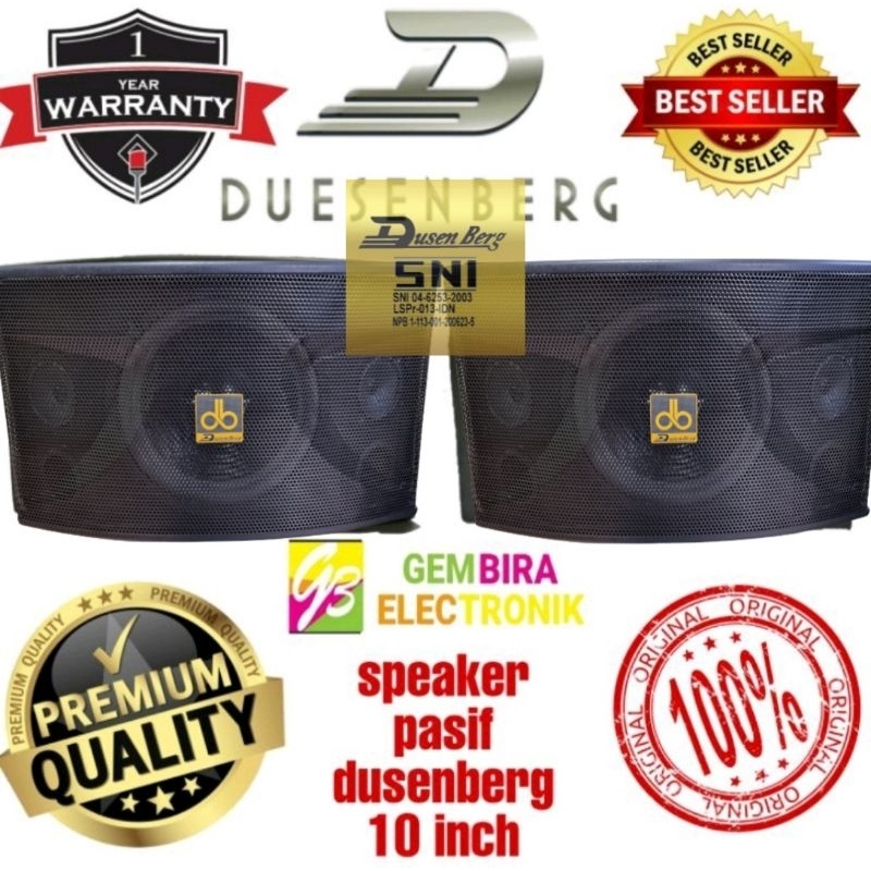 Speaker pasif karaoke dusenberg ds10 Original SNI garansi resmi dusenberg 10 inchi