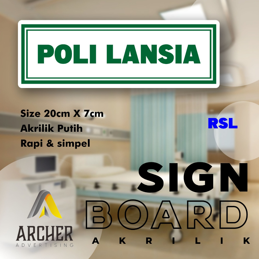 SIGN BOARD AKRILIK PENUNJUK RUANGAN POLI LANSIA