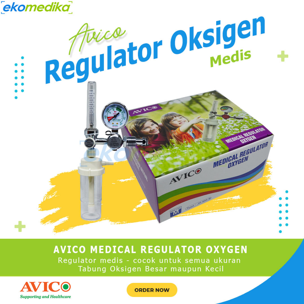 Regulator Oksigen AVICO NESCO GC Medical Oxygen Regulator Tabung Oksigen O2 / Regulator Medis GENERA