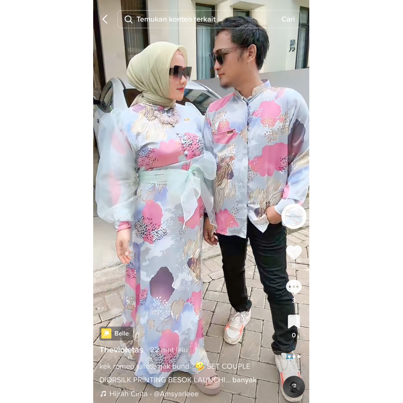 JULIETE PADDLEPOP Set Couple DIORSILK ORI PRINTING Terbaru  Gamis Koko Lebaran