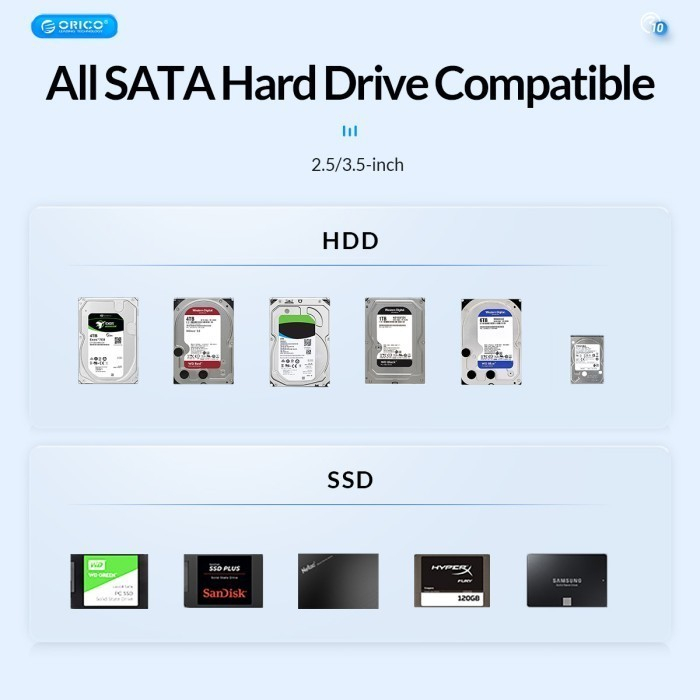 Docking ssd hdd orico 1 bay Slot 3.5&quot; 2.5&quot; sata type-c usb 3.2 10Gbps 6819c3 6819-c3 - hard disk drive dock 2.5 3.5 inch sata3