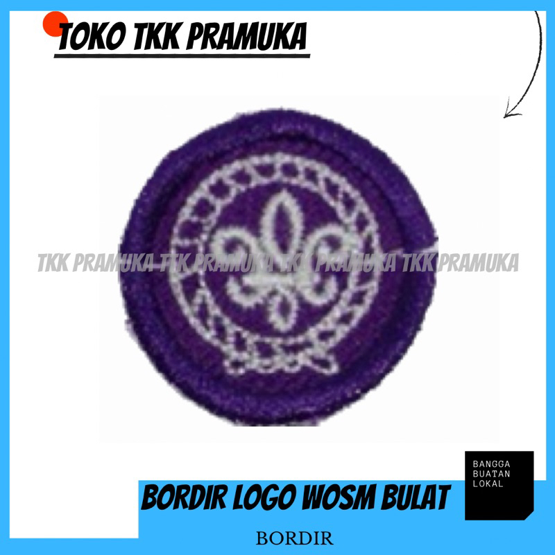 Bordir logo pandu wosm bulat