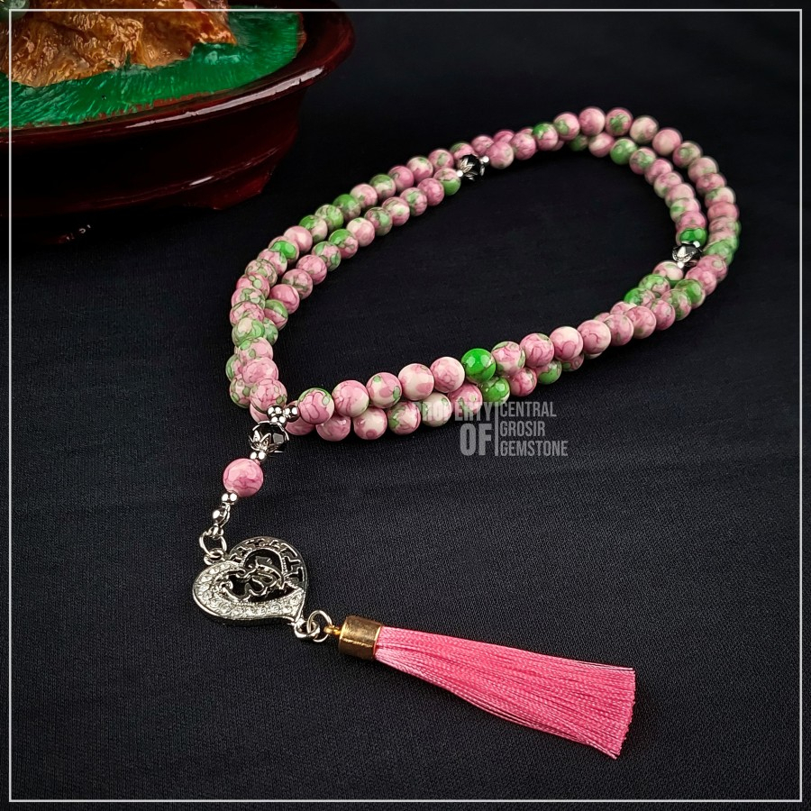 Tasbih 99 Batu Pirus Pink Nevada Tasbeh Wanita Souvenir Pernikahan
