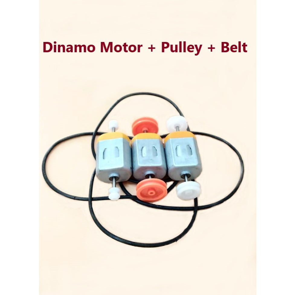 Dinamo Motor Double Shaft  PULLEY and BELT (130VX)