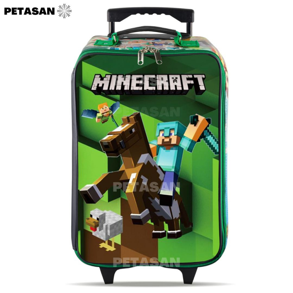 PTS - TAS KOPER ANAK - KOPER 2 in 1 - KARKATER MINECRAFT - TROLLEY ANAK MINECRAFT - KOPER ANAK