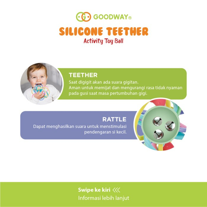 GOODWAY FOOD GRADE SILICONE TEETHER &amp; RATTLE MAINAN BAYI BOLA KARET