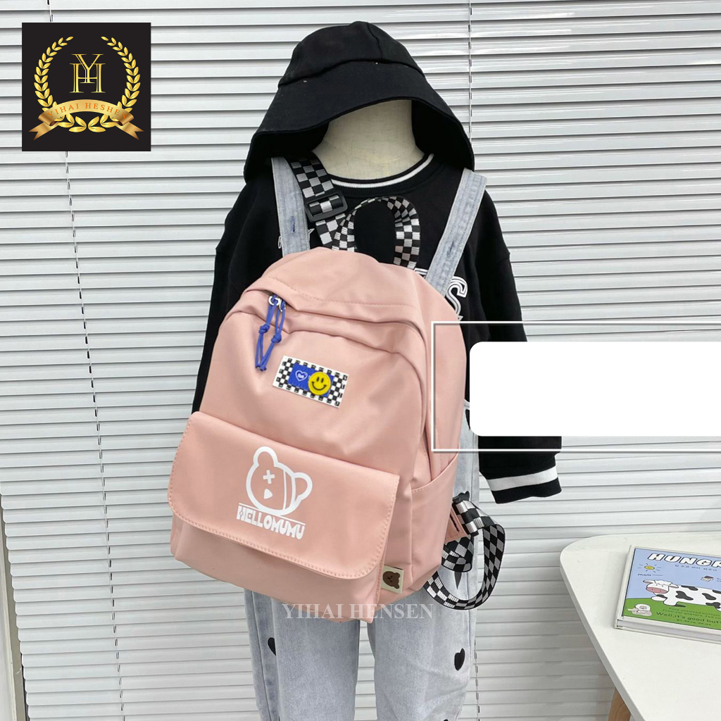 [ Y&amp;H] Tas Ransel Anak Sekolah TK SD Tas Backpack Motif Simple Tas Punggung Unisex - YH298