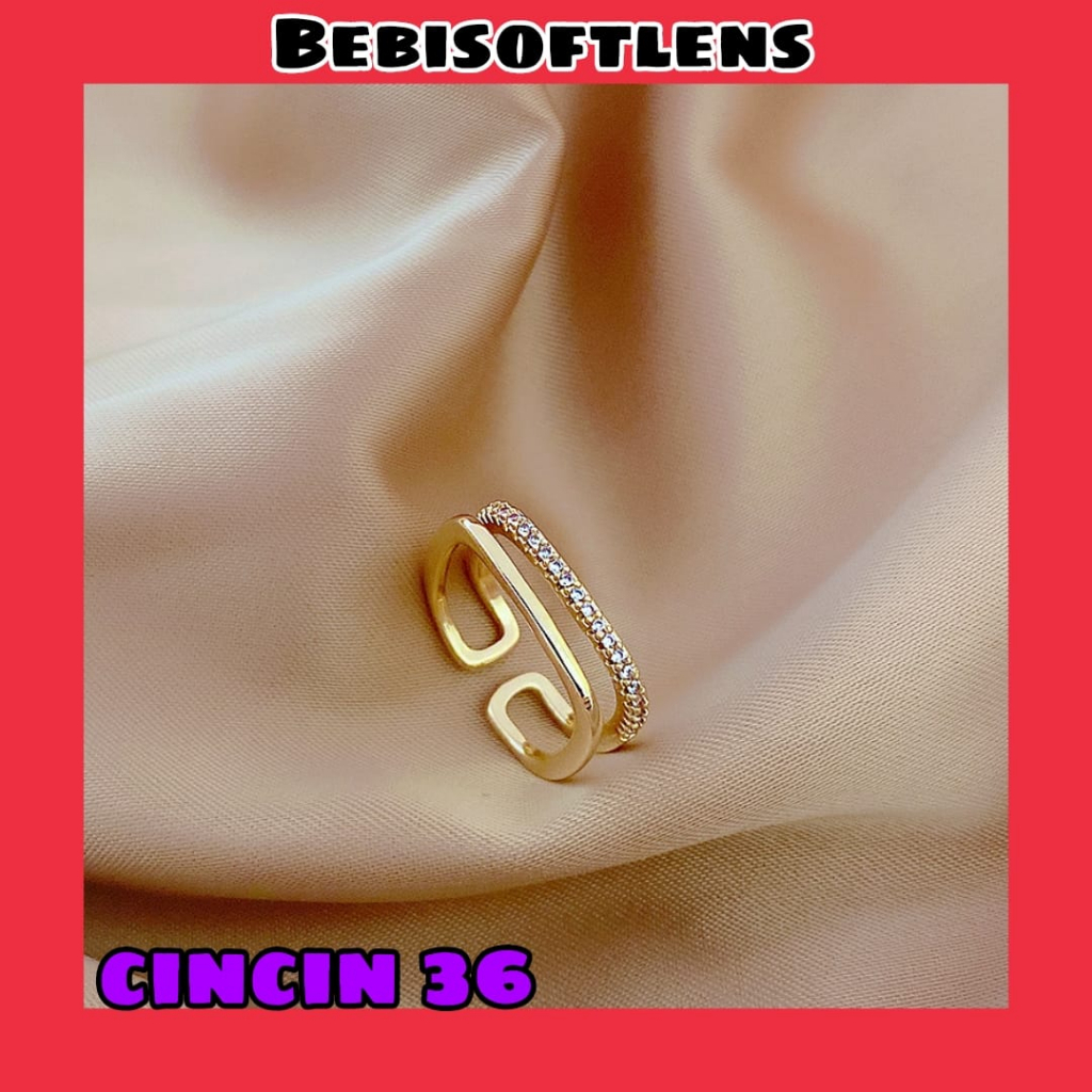 Cincin 36 Bisa diatur Sizenya , Fashion Cincin Unik Lucu Keren Size 4 /Deluna/BB