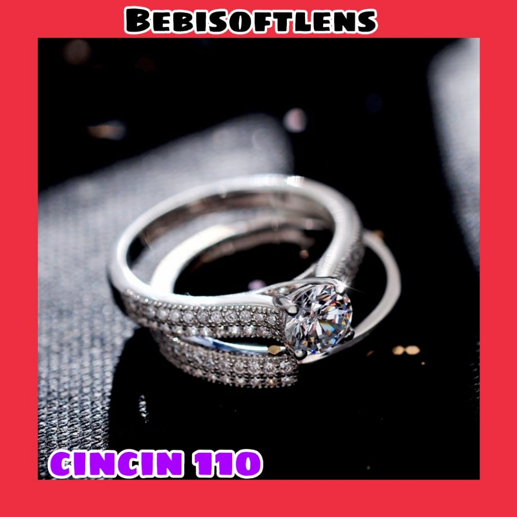 Cincin 110 1 set isi 2 pcs Tembaga Lapis S925 Fashion Cincin Unik Lucu Keren / BB
