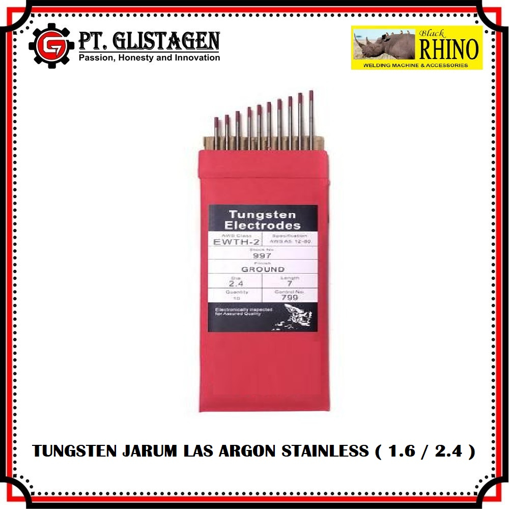 Tungsten Electrodes Las Argon / Jarum Las Argon / Kawat Las ( 1.6mm / 2.4mm )