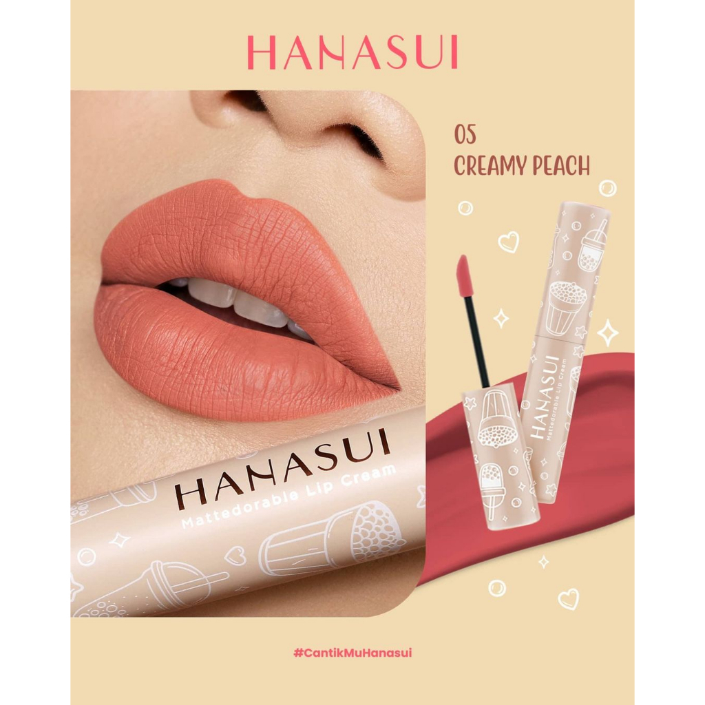 Hanasui Mattedorable Lip Cream Boba Edition | Lipstick Matte Lip Stain BPOM Original