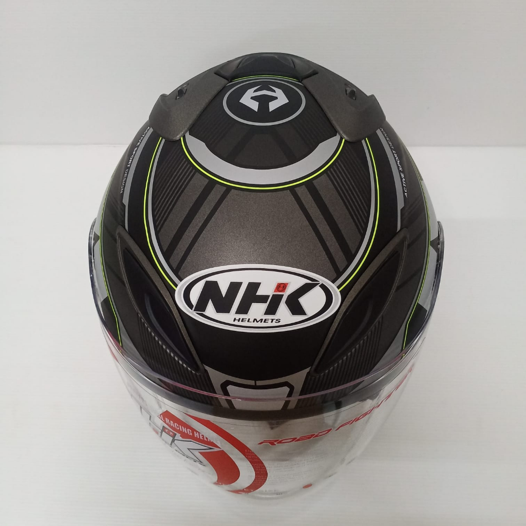 NHK HELM R6 WAVE BLACK SILVER DOFF R-6 SINGLE VISOR MOTIF