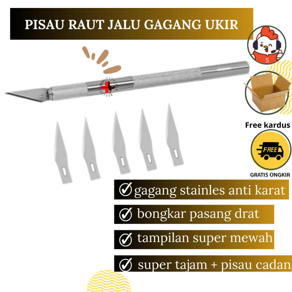 pisau peruncing jalu ayam premium ukir 6 mata zeorfarm