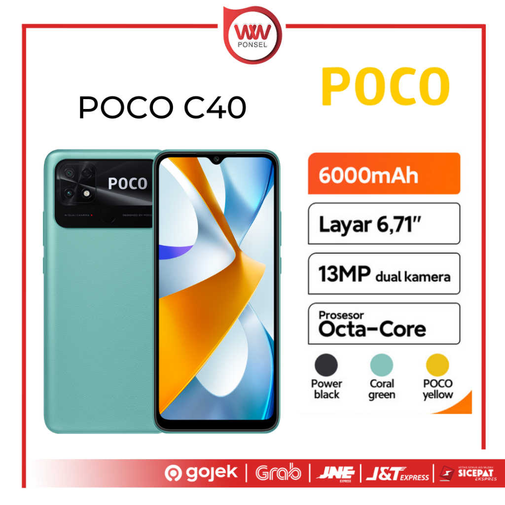 Hp Xiaomi Poco C40 Ram 4GB Internal 64GB Garansi Resmi