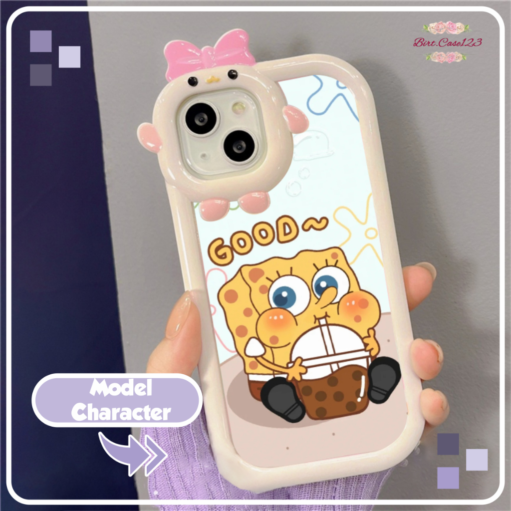 CUSTOM SOFTCASE PITACU FRAME KARAKTER CUSTOM SPONGEBOB FOR IPHONE 6 7 8 6+ 7+ 8+ X XS XR XS MAX 11 12 13 14 PRO MAX BC7456