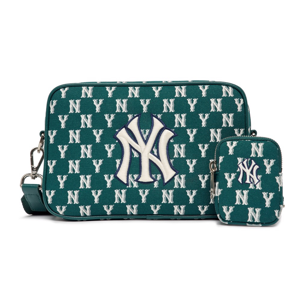 MLB NY Yankees Monogram Jacquard M Cross Bag Emerald Green (24x16x9)