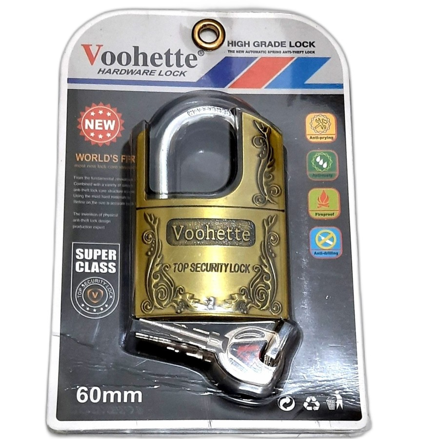 Voohette Gembok Jaket 60 mm Bungkus Baja Anti Maling Anti Potong