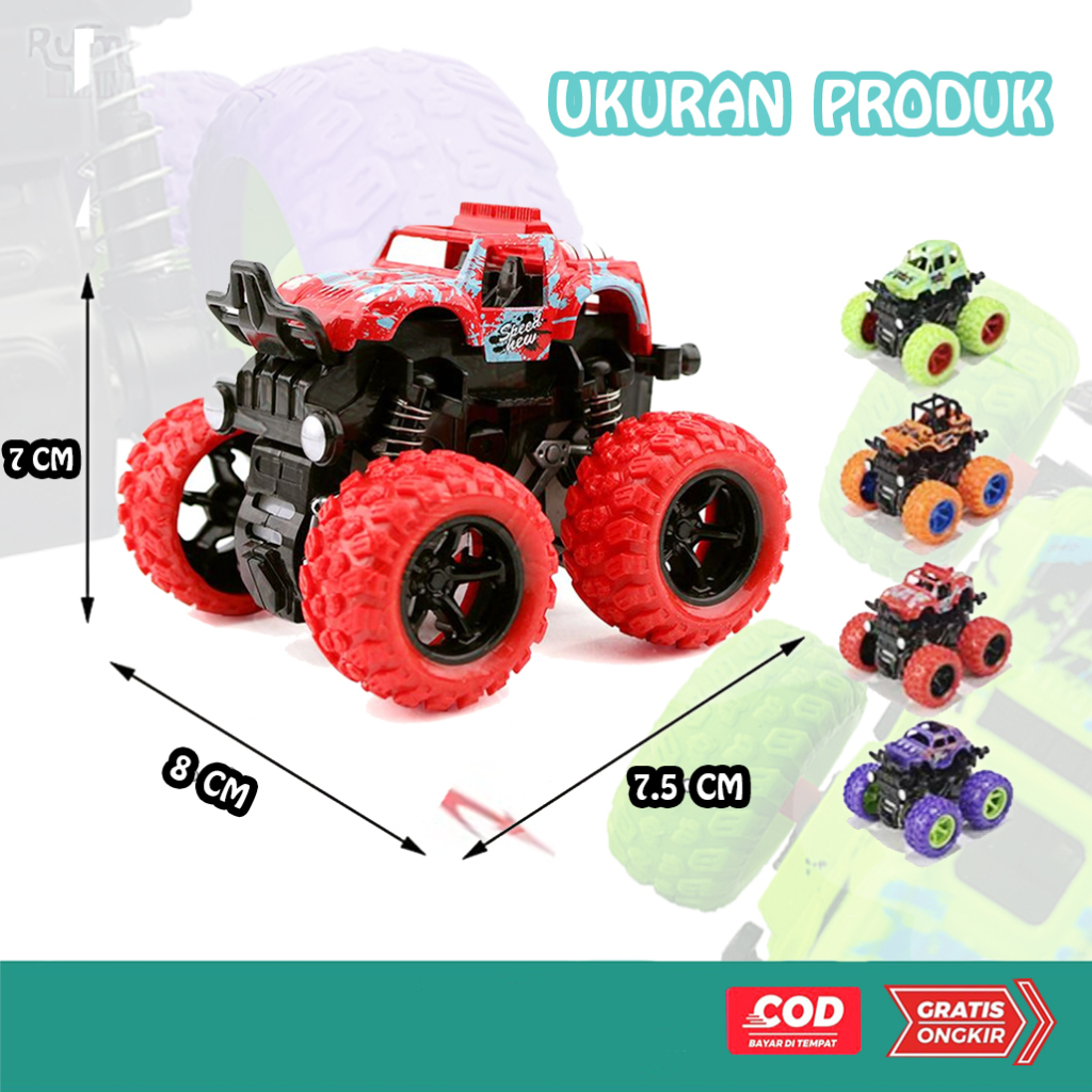 Mainan Mobil Monster SUV / Mainan Mobil 4 Roda Putar / Mainan Mobilan Monster Jam Zap / Mainan Mobil Jip Anak / Off Road Drive / Mainan Mobil 3D 665-12