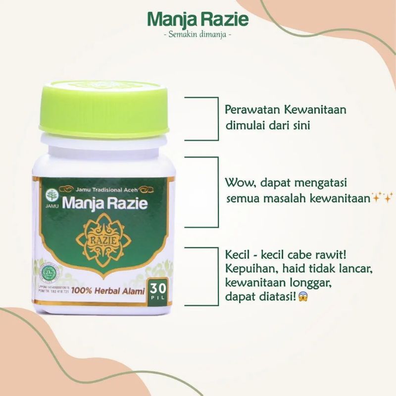 JHN01 Manja Razie 60 Butir/2 R30 Manjakani aceh Majakani aceh razie Manja razie OriginalAgen Resmi