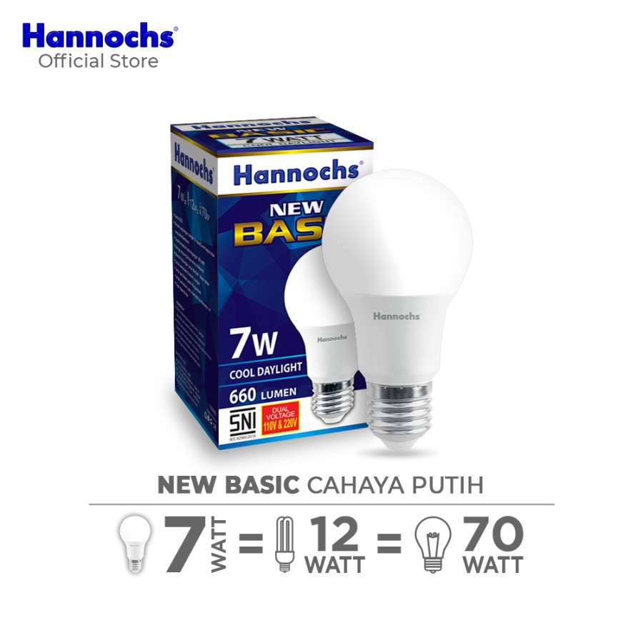 Lampu Led Hannochs Basic 7 Watt Cahaya Putih