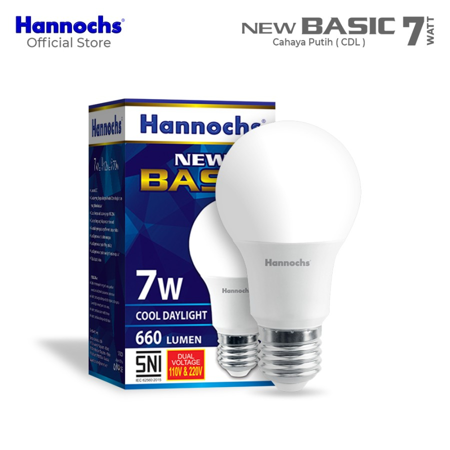 Lampu Led Hannochs Basic 7 Watt Cahaya Putih