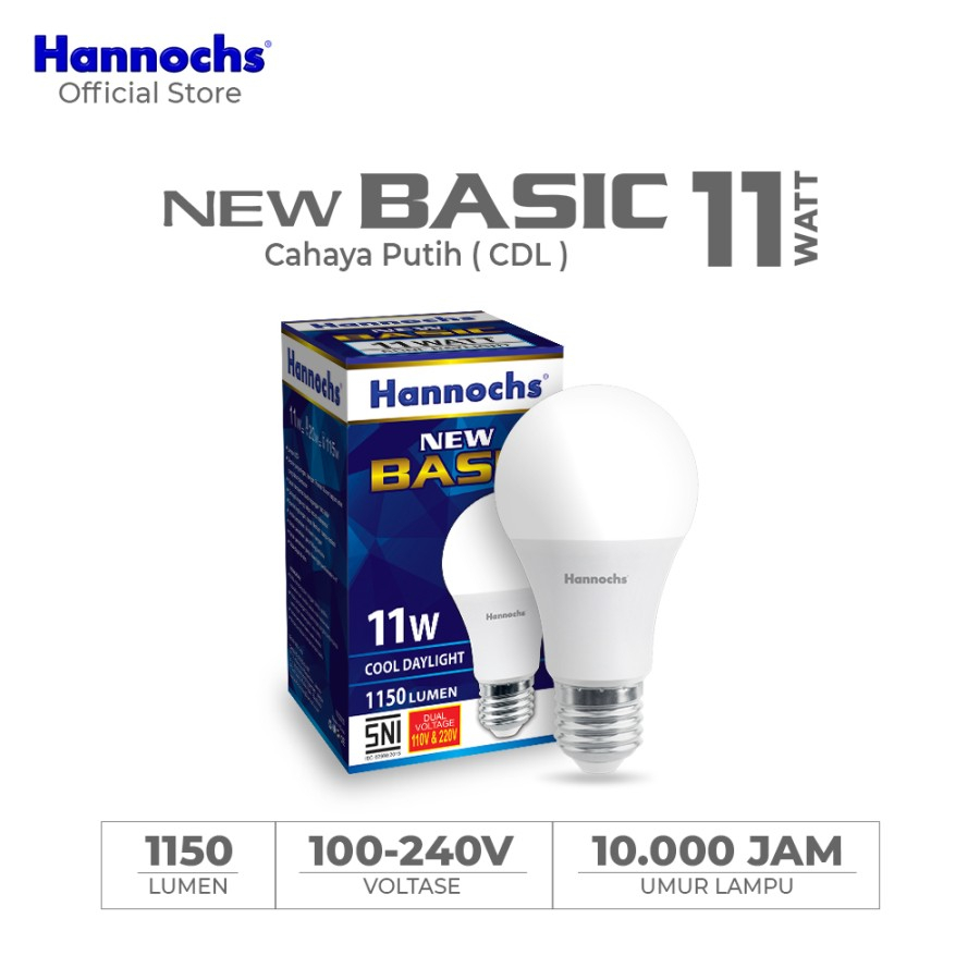 Lampu Led Hannochs Basic 11 Watt Cahaya Putih